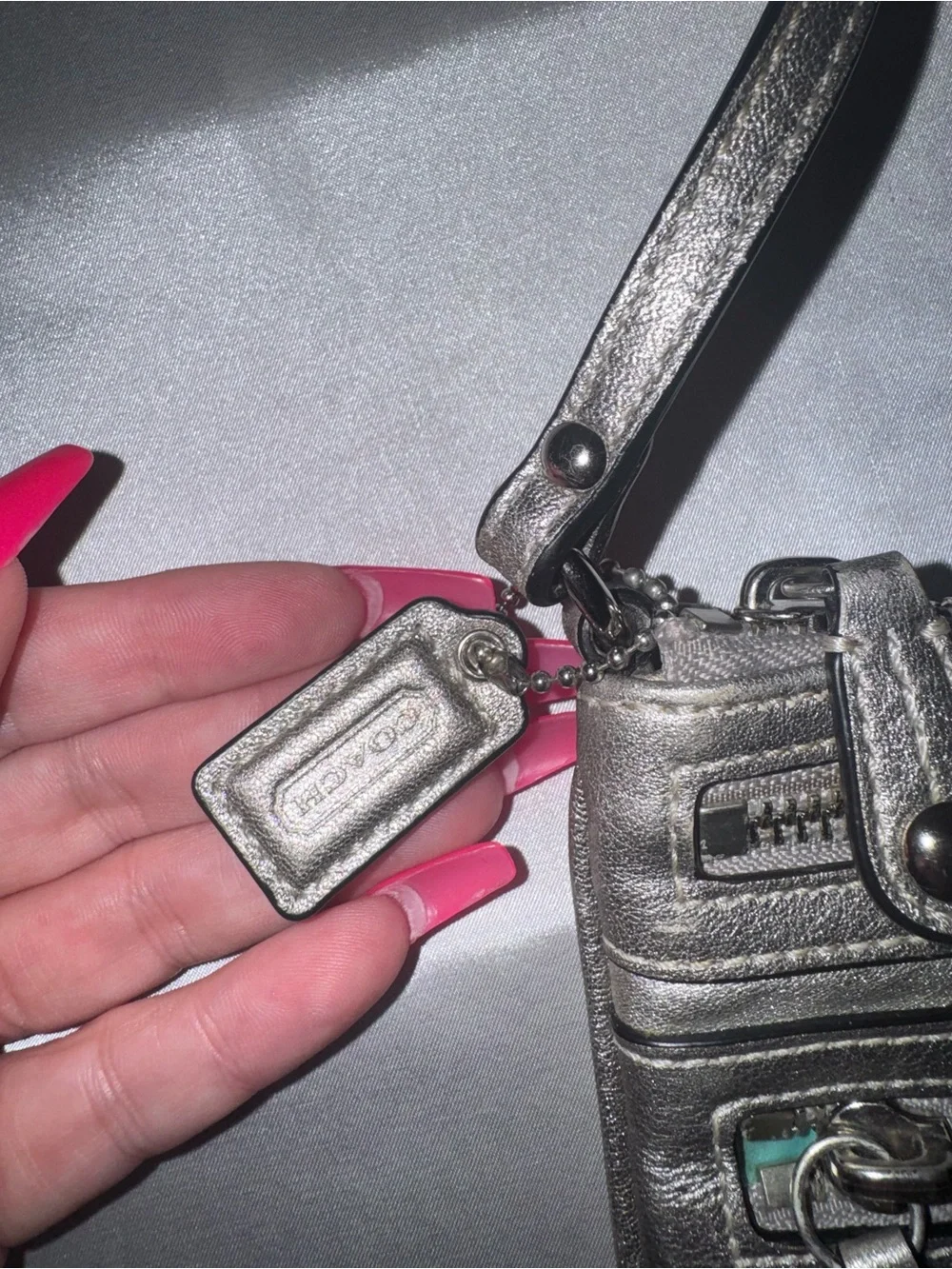 Coach Metallic Gray Women’s Shoulder Bag - Sleek Everyday Carry